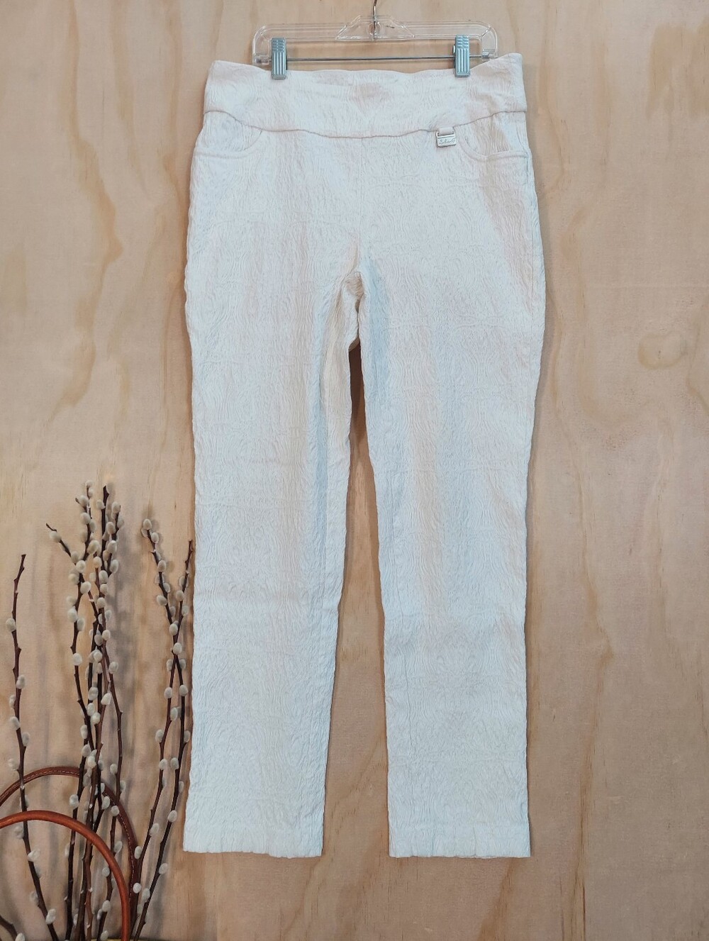 Lulu-B White Textured Skinny Jeans